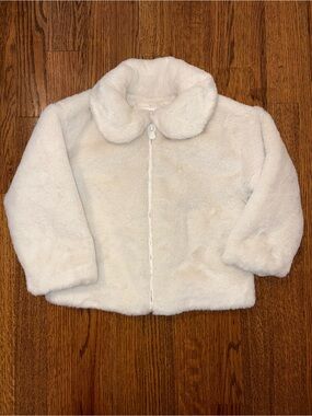 Gap Cream Faux Fur Zip Jacket 2T